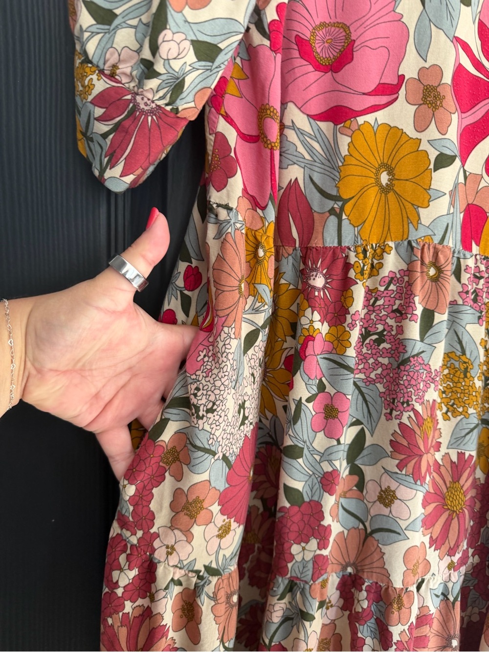 NATURAL LIFE Women's Rebecca Midi Dress in Vintage Floral - Picture 14 of 14